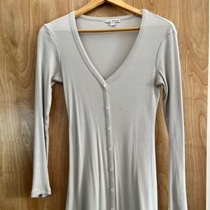 James Perse fit & flare ribbed midi dress